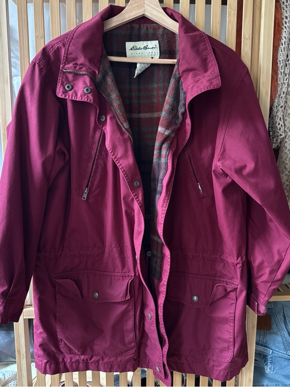 Eddie Bauer Plaid Jacket - Red & Green
